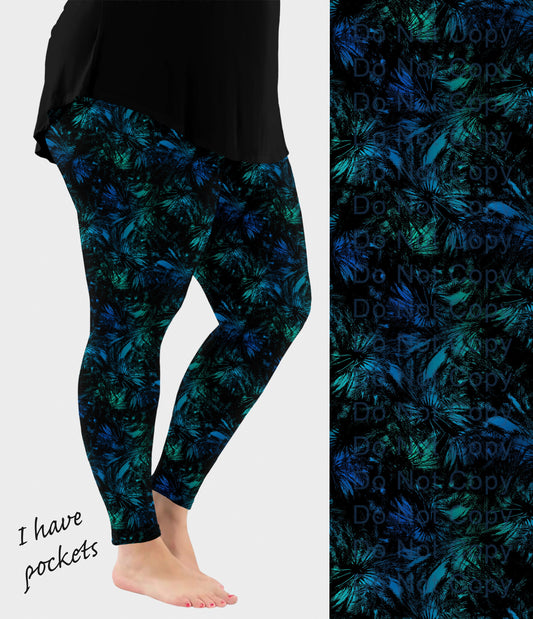 RTS - Tie Dye Palms Leggings w/ Pockets