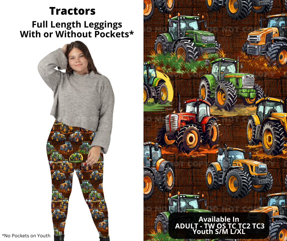 Preorder! Closes 11/27. ETA Feb. Tractors Full Length Leggings w/wo Pockets