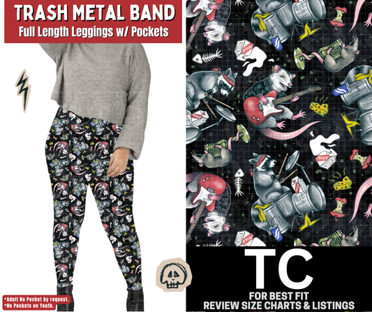 Trash Metal Band  Full Length Leggings w/ Pockets