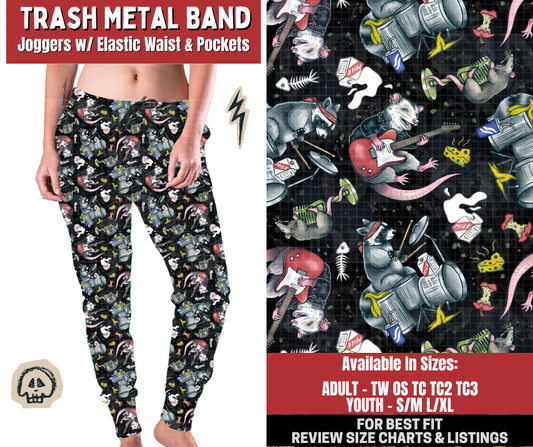 Preorder! Closes 12/22. ETA March. Trash Metal Band Joggers