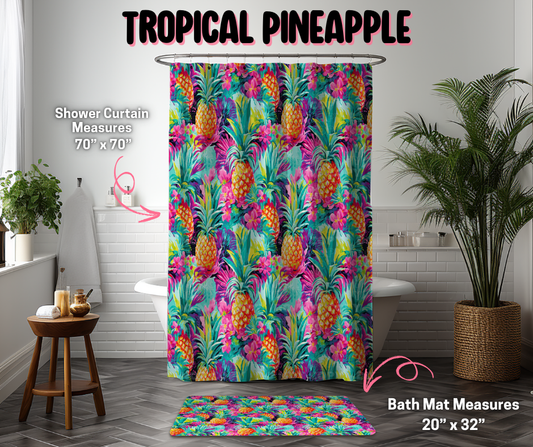 Tropical Pineapple Custom Bath Mat