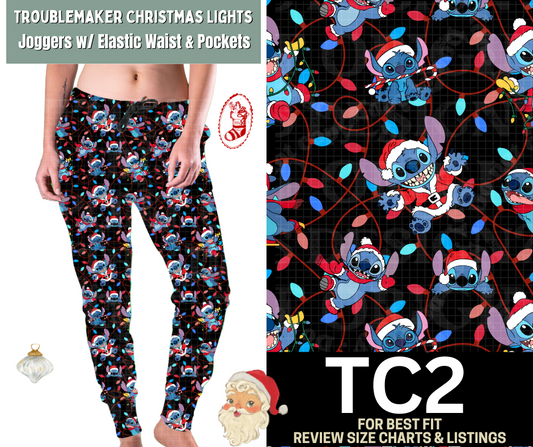 Troublemaker Christmas Lights Joggers