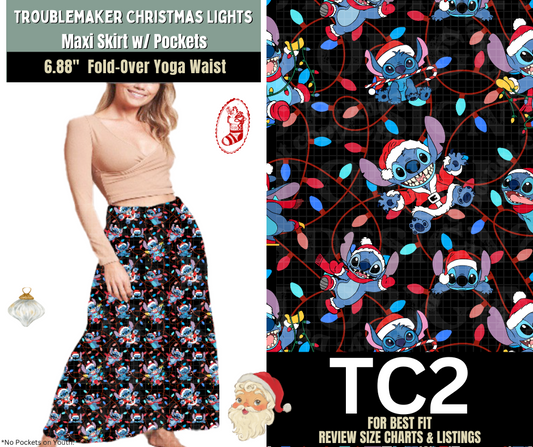 Troublemaker Christmas Lights Maxi Skirt