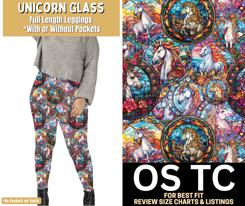 Unicorn Glass Full Length Leggings w/ Pockets