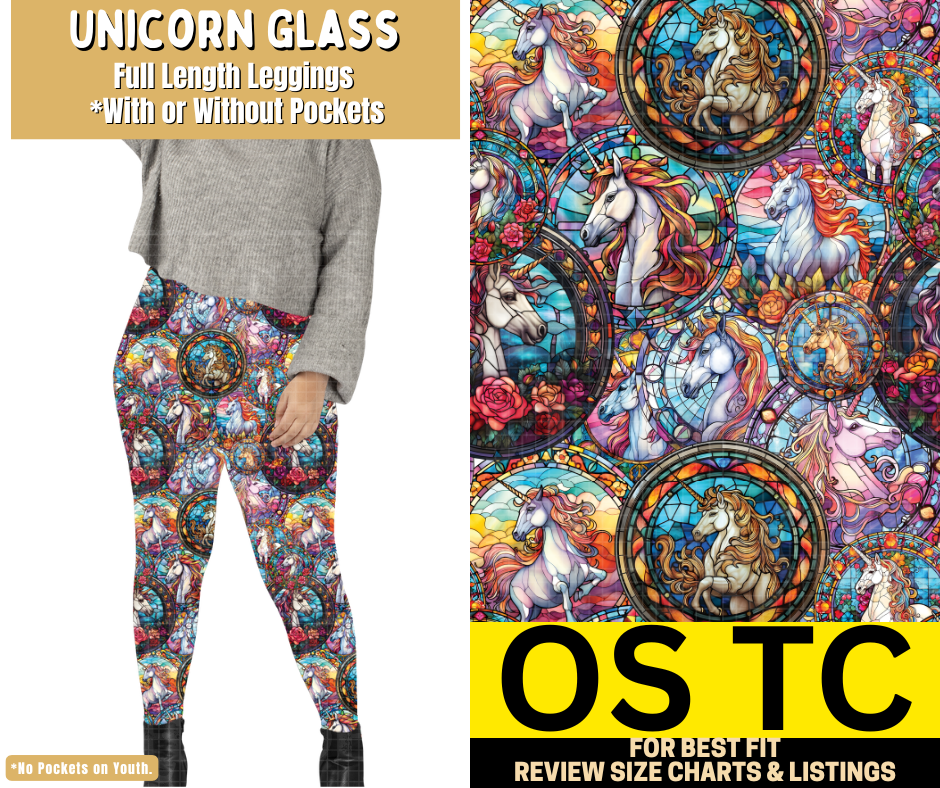 Unicorn Glass Full Length Leggings w/ Pockets