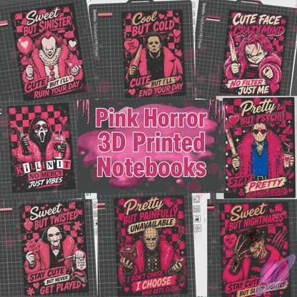 PINK HORROR- 3D PRINTED REFILLABLE NOTEBOOK