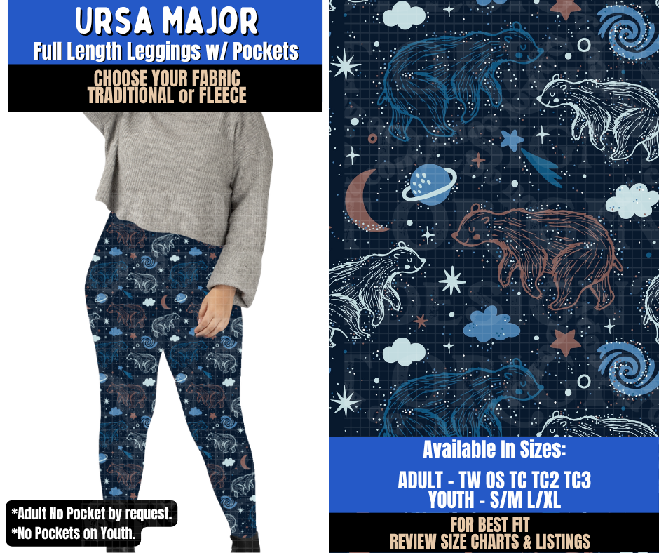 Preorder! Closes 9/10. ETA Dec. Ursa Major Leggings Choose Fleece or Traditional