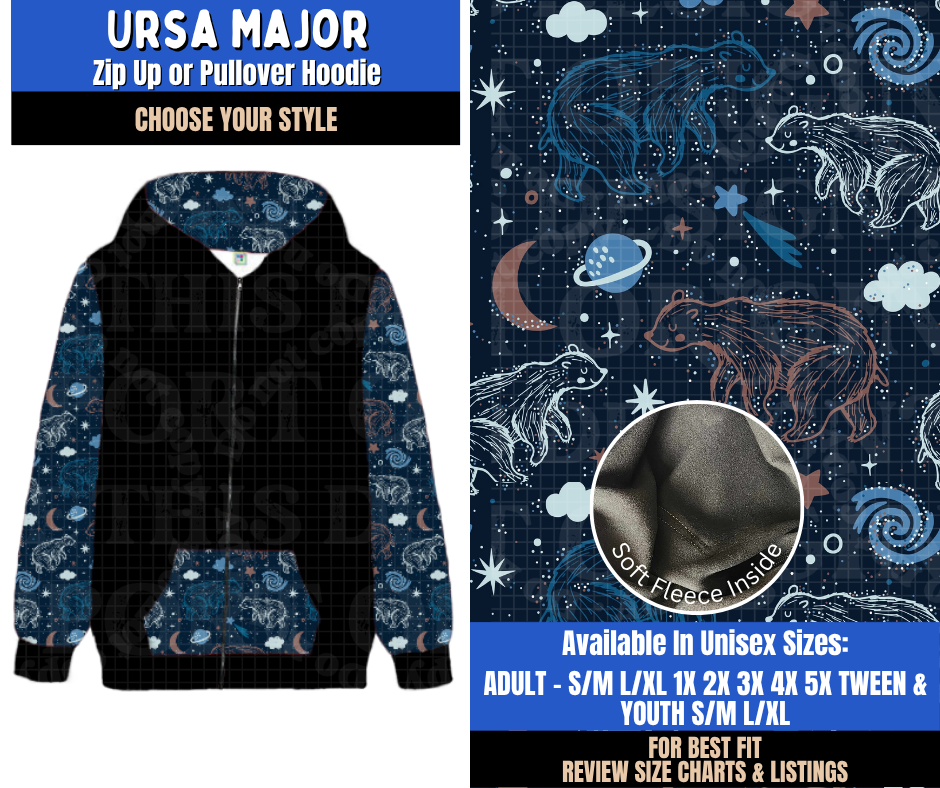 Preorder! Closes 9/10. ETA Dec. Ursa Major Zip-Up or Pullover Hoodie