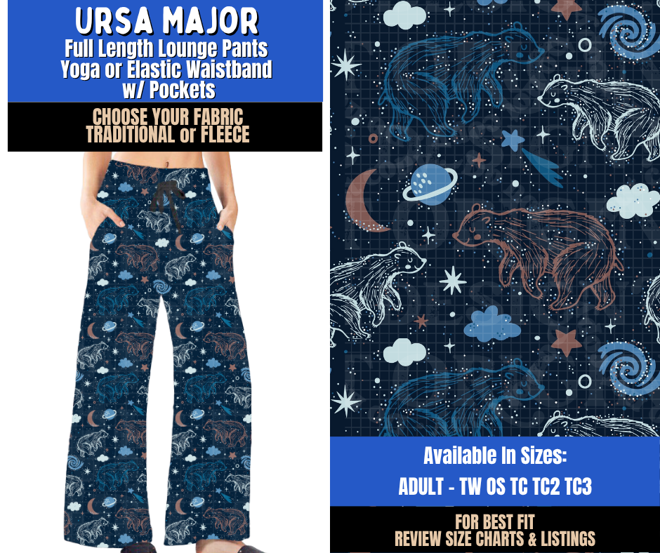 Preorder! Closes 9/10. ETA Dec. Ursa Major Lounge Pants Choose Fleece or Traditional