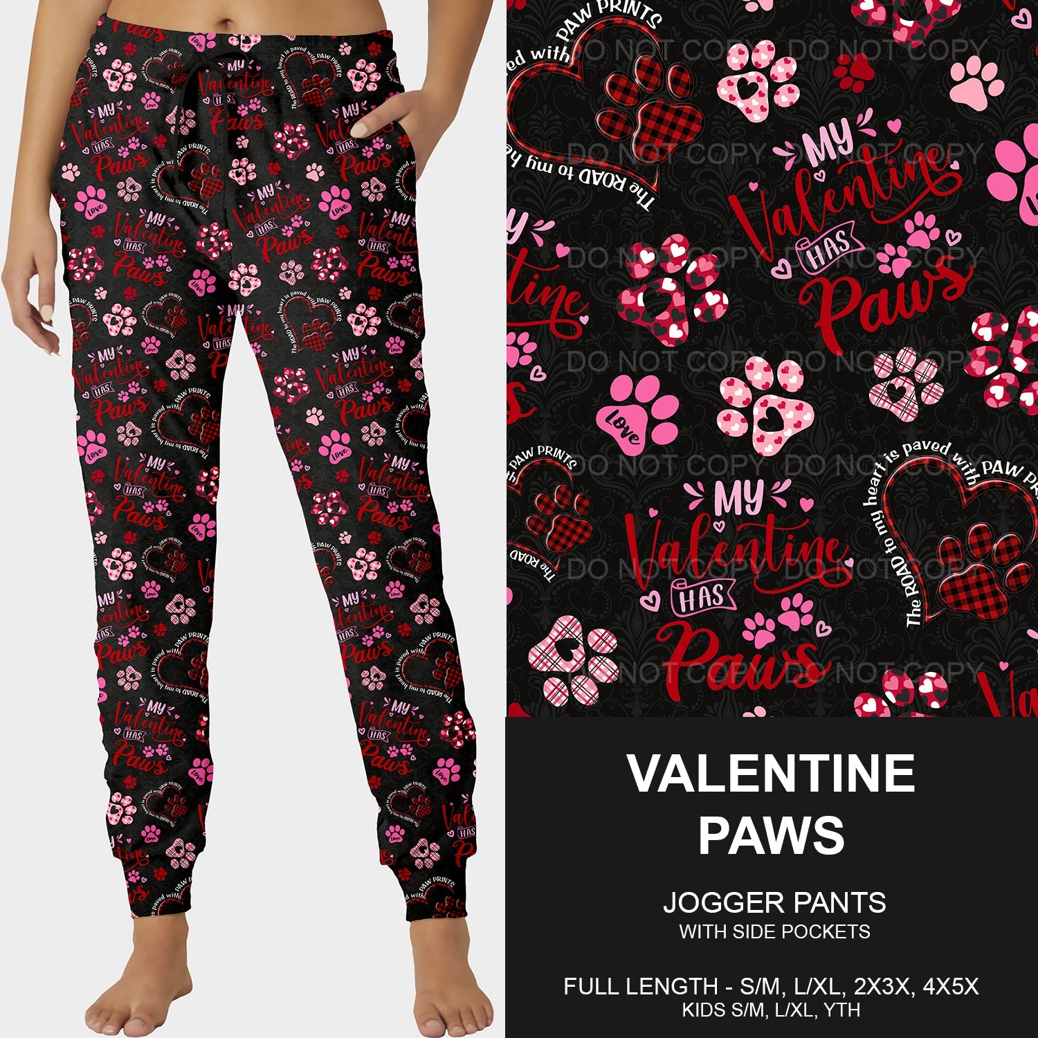 B196 - Preorder Valentine Paws Joggers (Closes 11/24. ETA late Jan.)