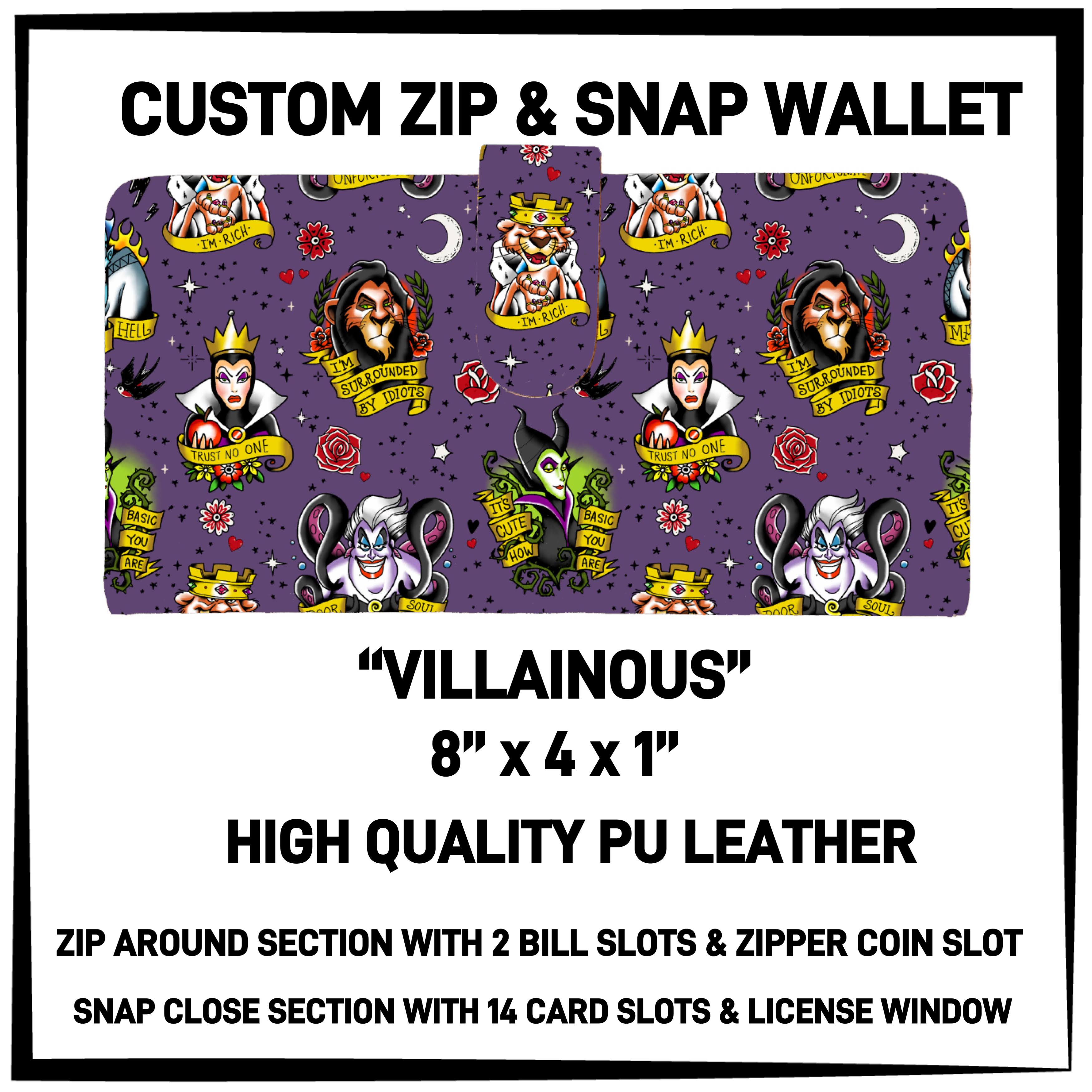 ZW2B - Villainous Zip & Snap Wallet - Preorder ETA: Mid-Nov