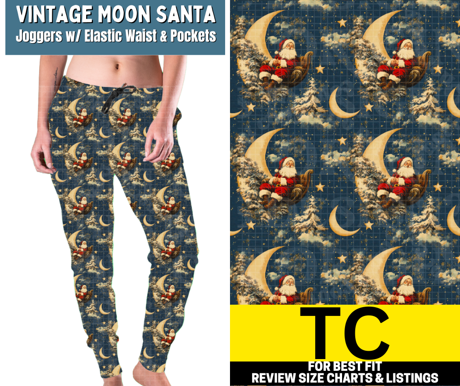 Vintage Moon Santa Fleece Joggers