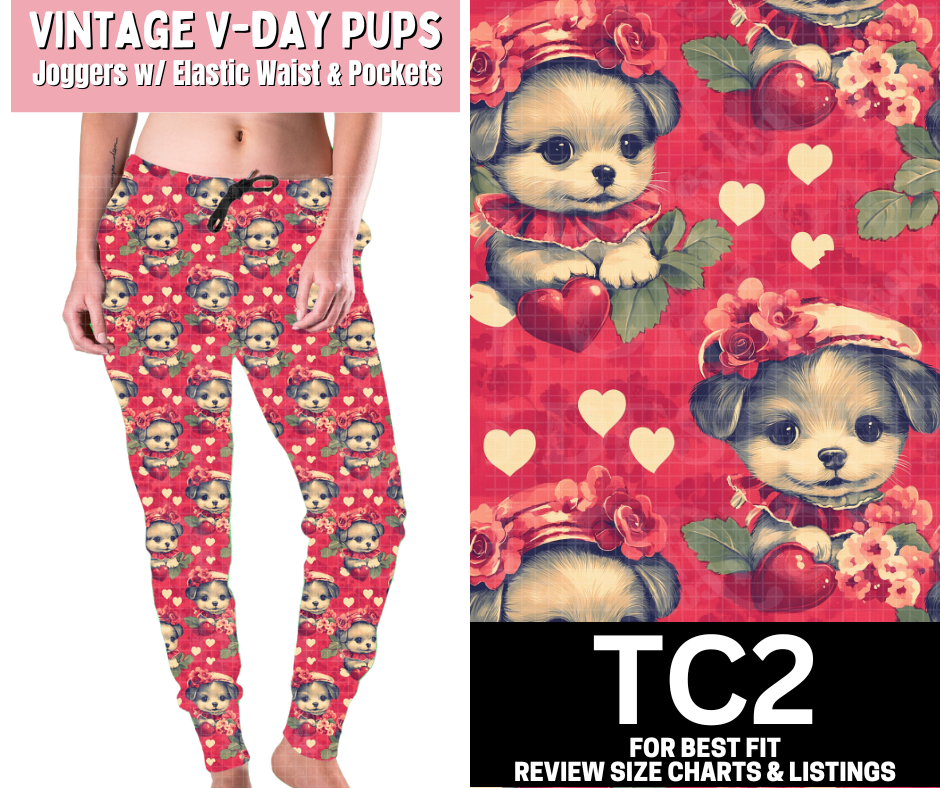 Vintage V-day Pups Joggers