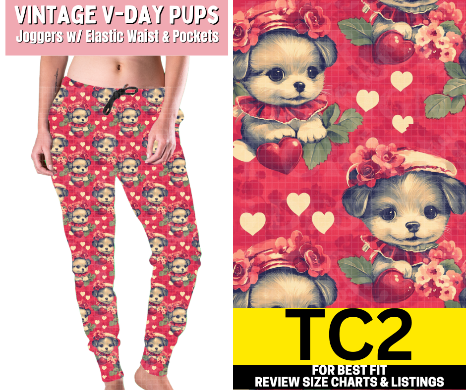 Vintage V-day Pups Joggers