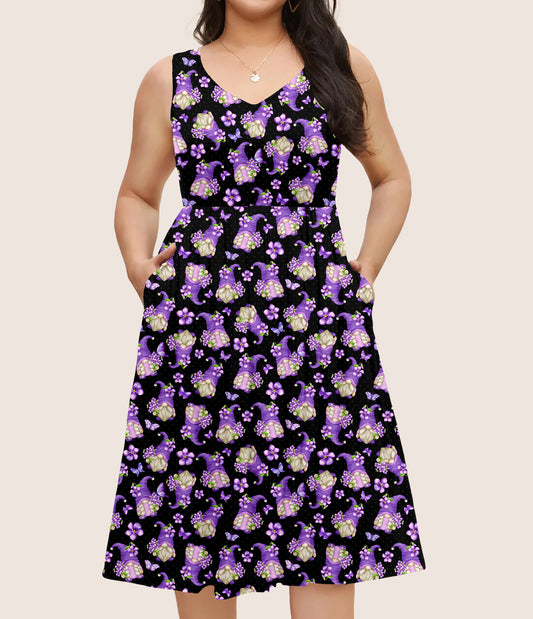 RTS - Violet Gnomes Pocket Dress