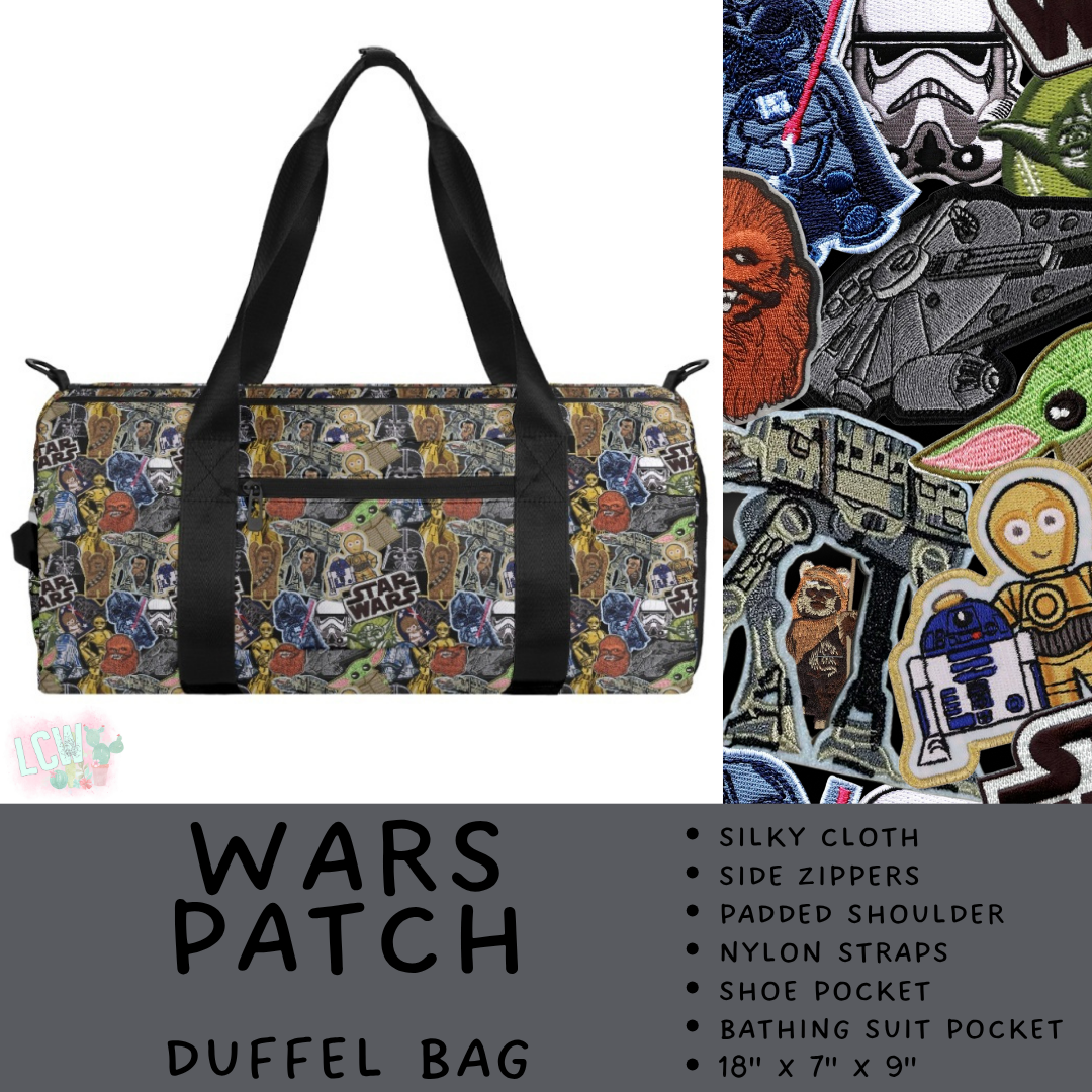 Batch #609 - Travel Collection 2 - Closes 11/6 - ETA early Jan - Wars Patch Duffel Bag