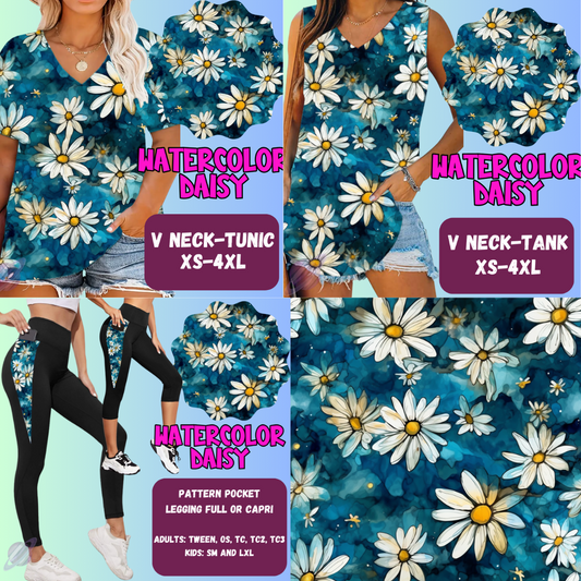 WATERCOLOR DAISY-PPO 13- TOPS AND BOTTOMS-PREORDER CLOSING 6/15
