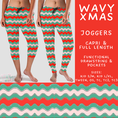Batch #595 - Christmas Spirit 2 - Closes 10/7 - ETA early Dec - Wavy Xmas Full and Capri Length Joggers