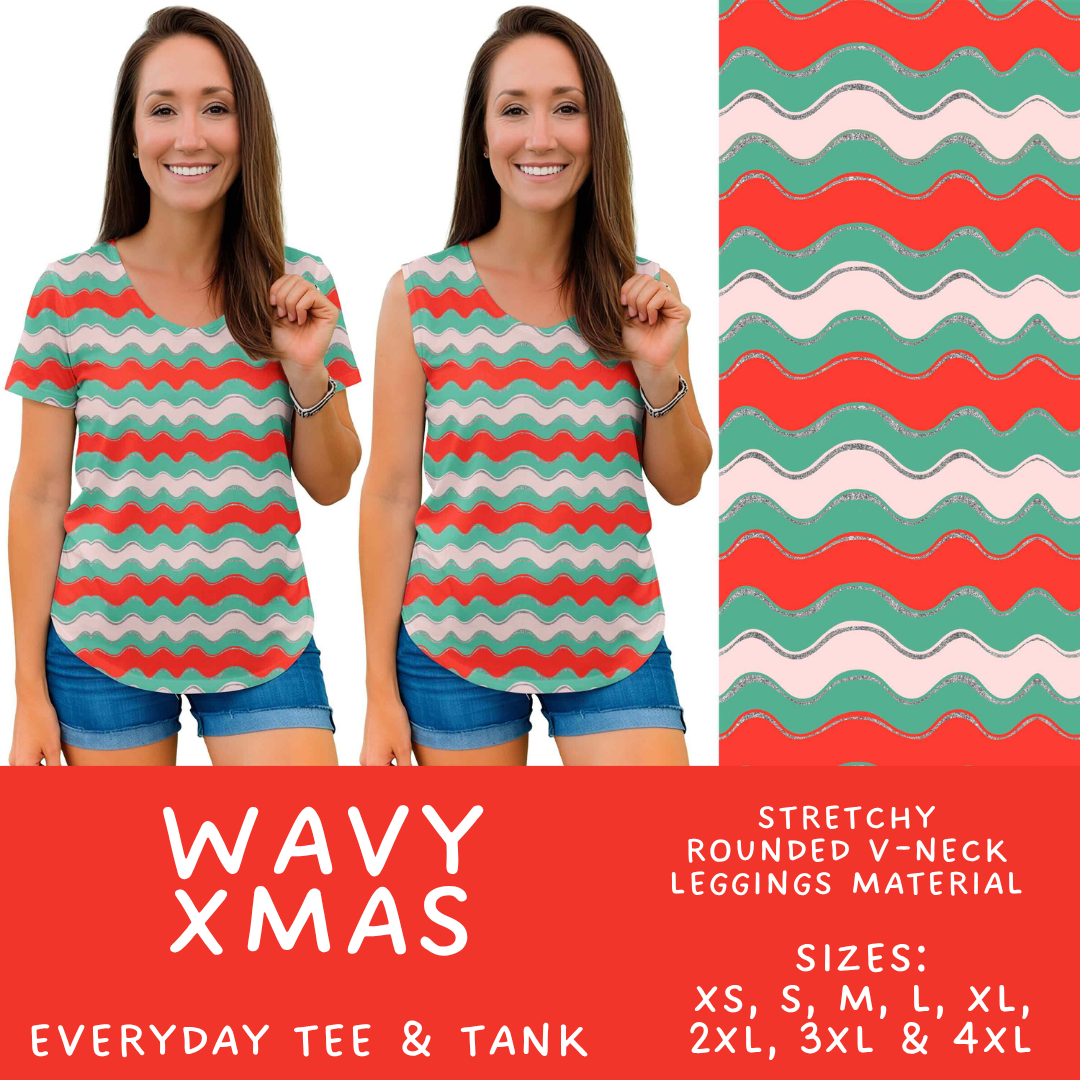 Batch #595 - Christmas Spirit 2 - Closes 10/7 - ETA early Dec - Wavy Xmas Everyday Tank & Tee