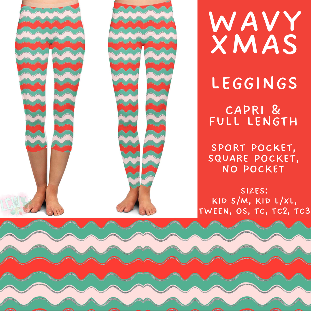 Batch #595 - Christmas Spirit 2 - Closes 10/7 - ETA early Dec - Wavy Xmas Full and Capri Length Leggings
