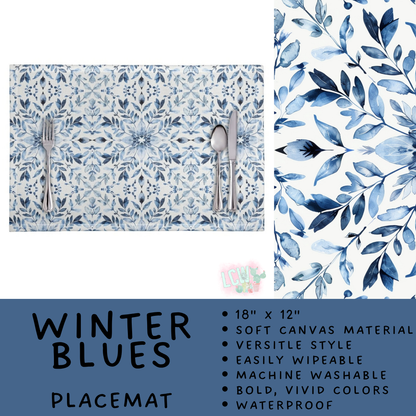 Batch #602 - Table Runners & Placemats - Closes 10/23 - ETA mid Dec - Winter Blues Placemat