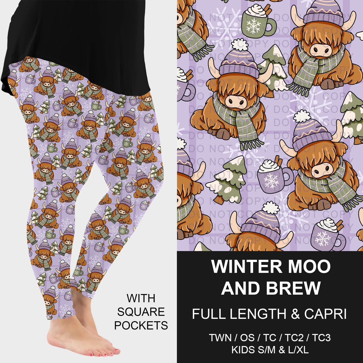 B315 - Preorder Winter Moo and Brew Leggings w/ Pockets (Closes 10/04. ETA: early Dec.)