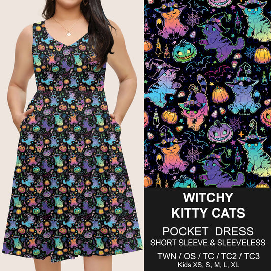 B302 - Preorder Witchy Kitty Cat Pocket Dress (Closes 7/24. ETA: early Oct)