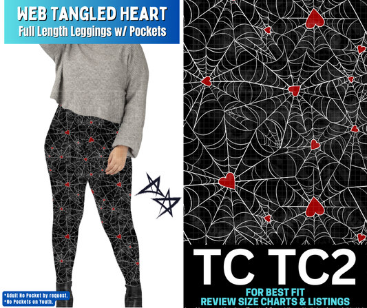 Web Tangled Heart Full Length Leggings w/ Pockets