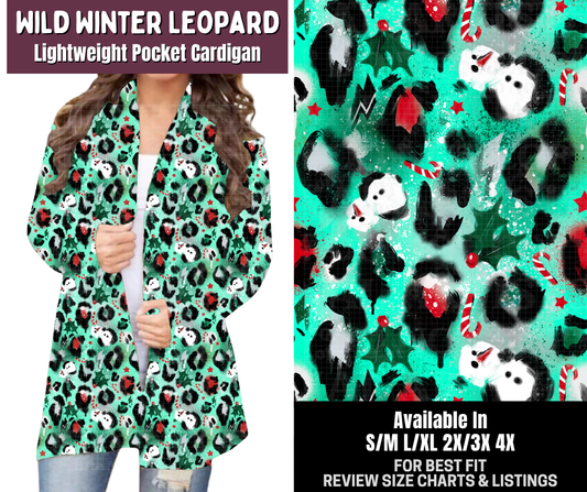 Preorder! Closes 9/14. ETA Dec. Wild Winter Leopard Pocket Cardigan