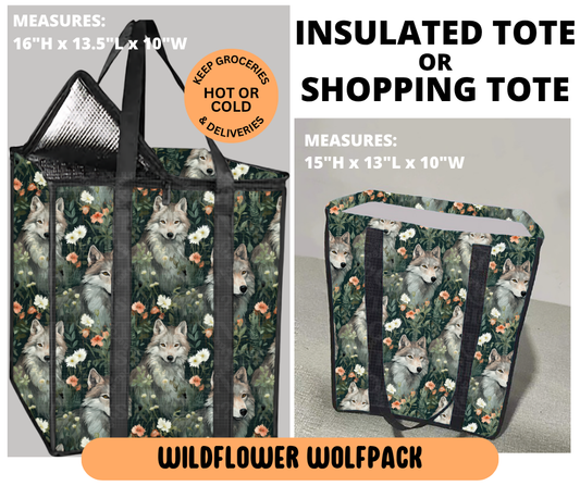 Preorder! Closes 6/29. ETA Sept. Wildflower Wolfpack Shopping & Insulated Tote