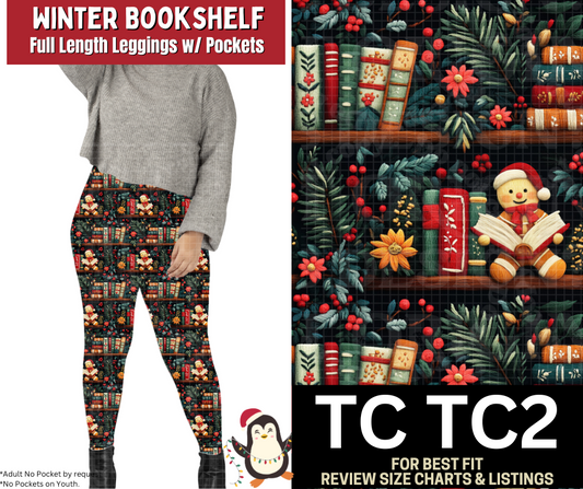 Winter Bookshelf Full Length Leggings w/ Pockets