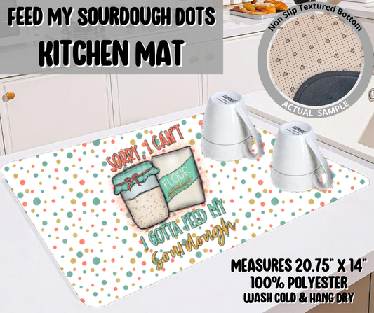 Feed My Sourdough Dots Kitchen Mat