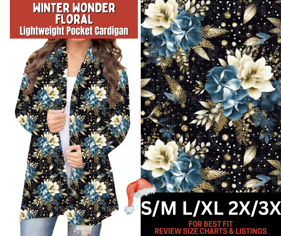 Winter Wonder Floral  Pocket Cardigan