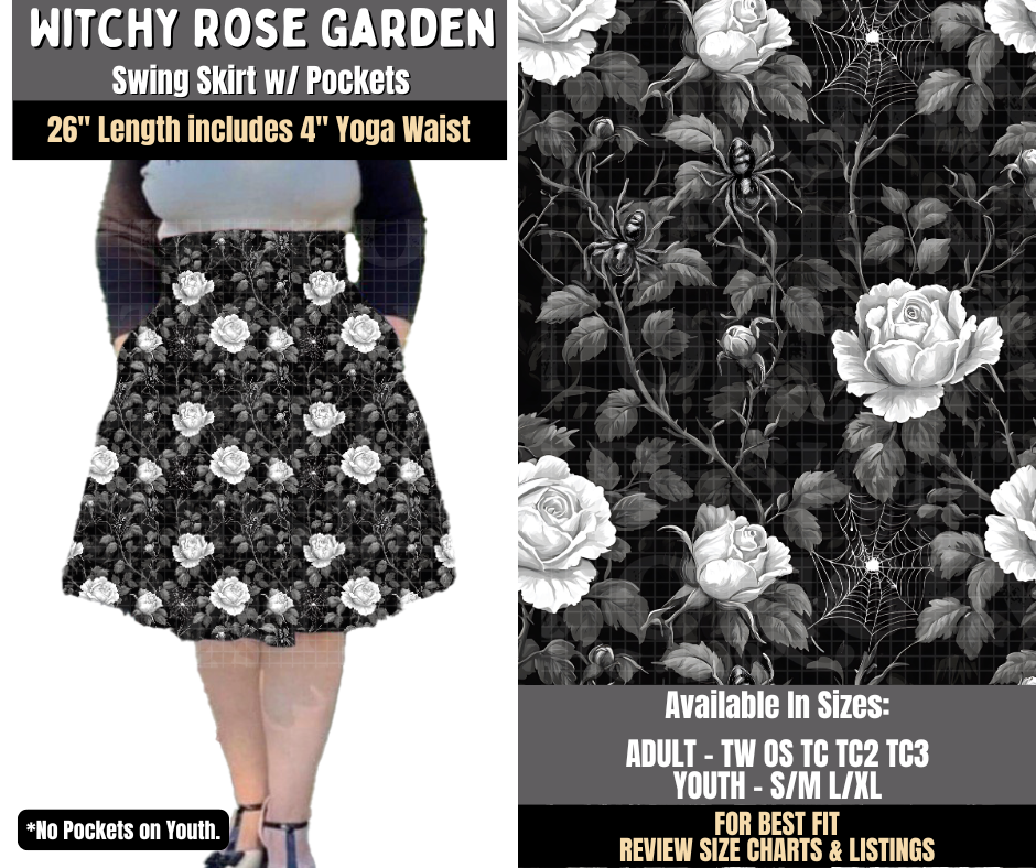Preorder! Closes 8/3. ETA Nov. Witchy Rose Garden Swing Skirt