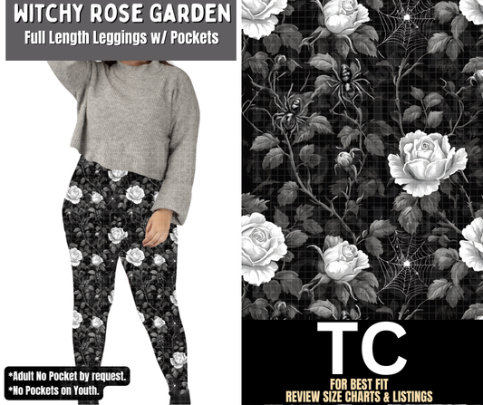 Witchy Rose Garden Full Length Leggings w/ Pockets