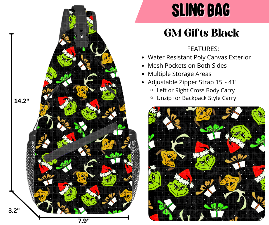 GM Gifts Black Sling Bag