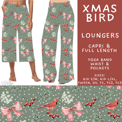 Batch #595 - Christmas Spirit 2 - Closes 10/7 - ETA early Dec - Xmas Bird Capri and Full Length Loungers