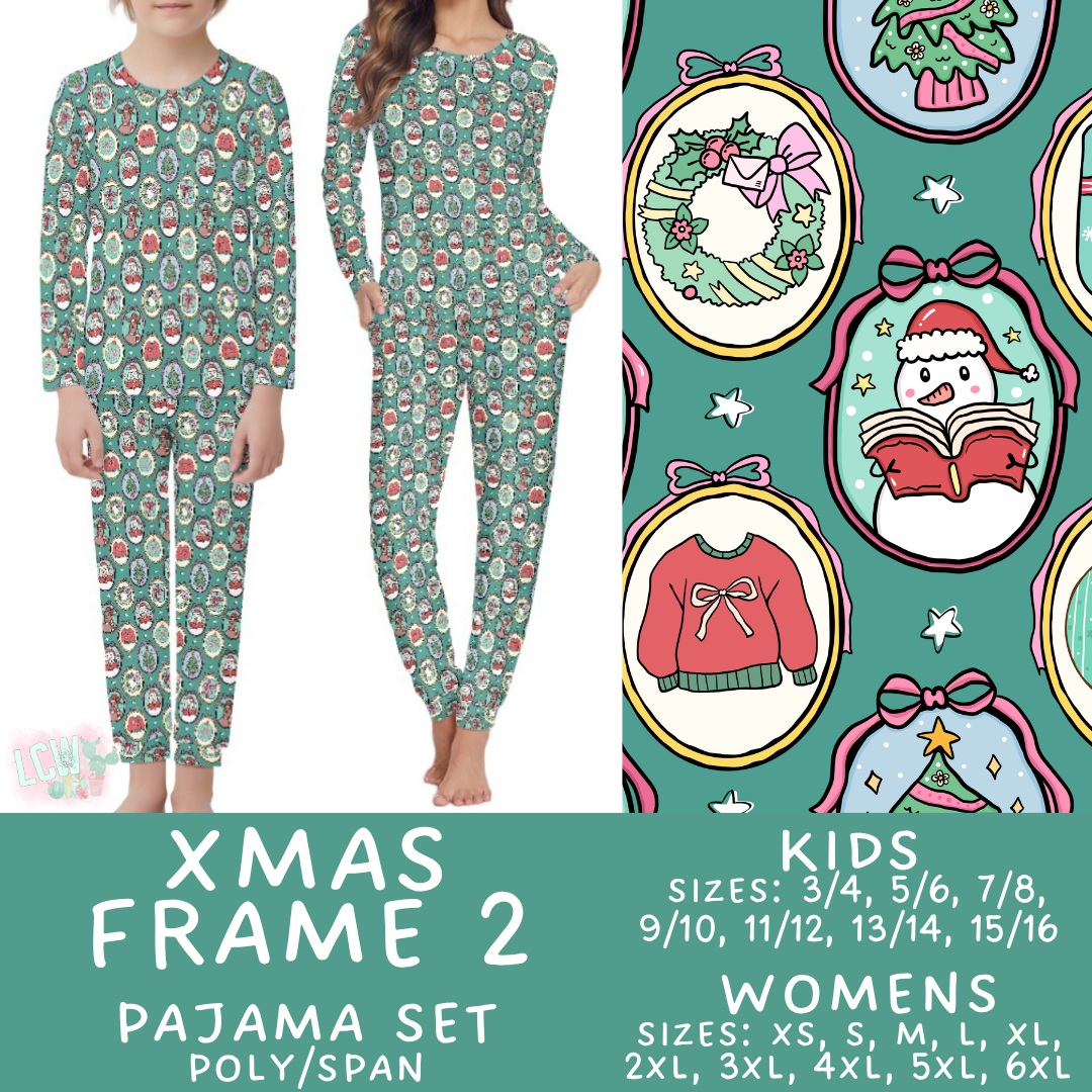 Batch #584 - Christmas Family Pajamas - Closes 9/11 - ETA mid Nov - Xmas Frame 2 Womens & Kids Pajama Set