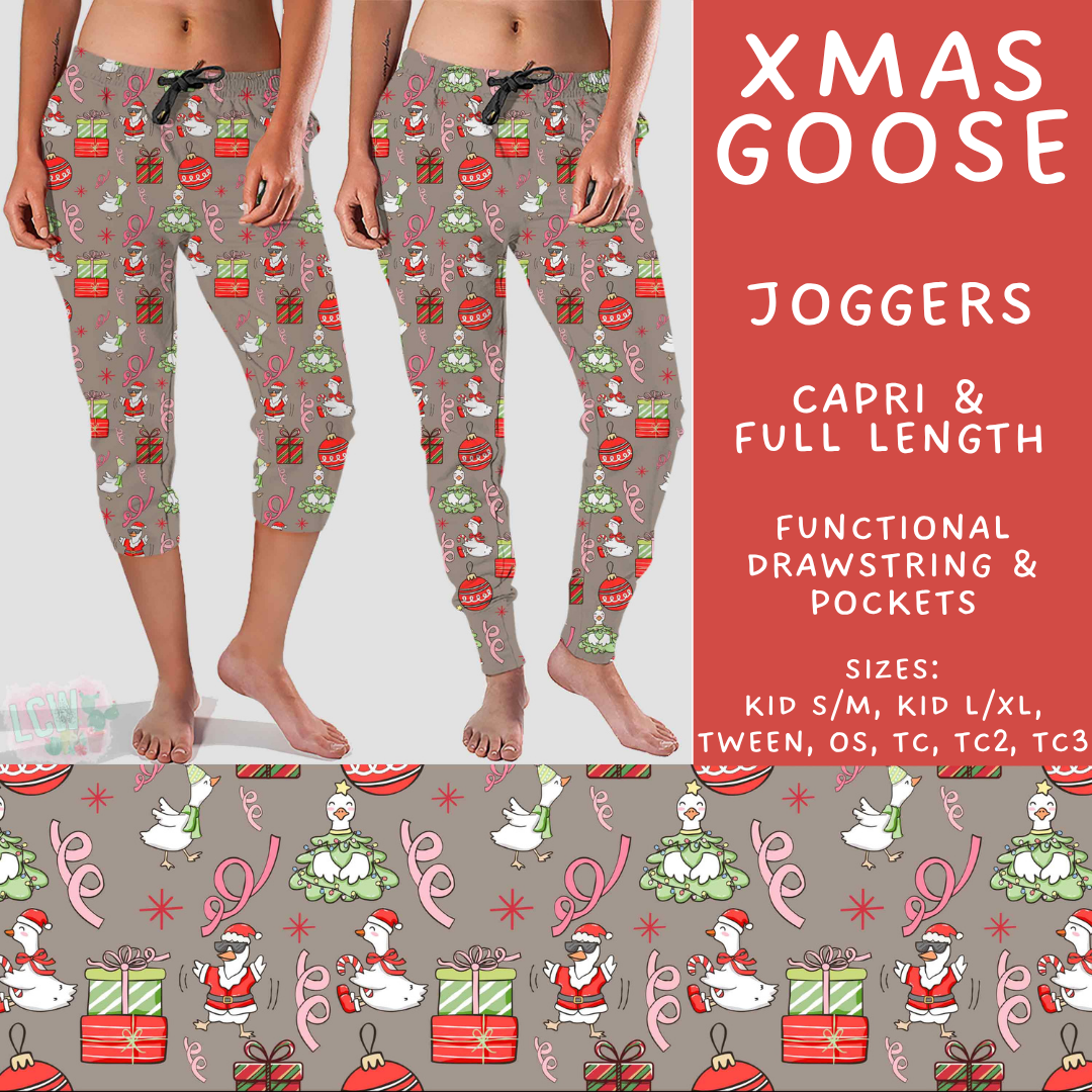 Batch #595 - Christmas Spirit 2 - Closes 10/7 - ETA early Dec - Xmas Goose Full and Capri Length Joggers