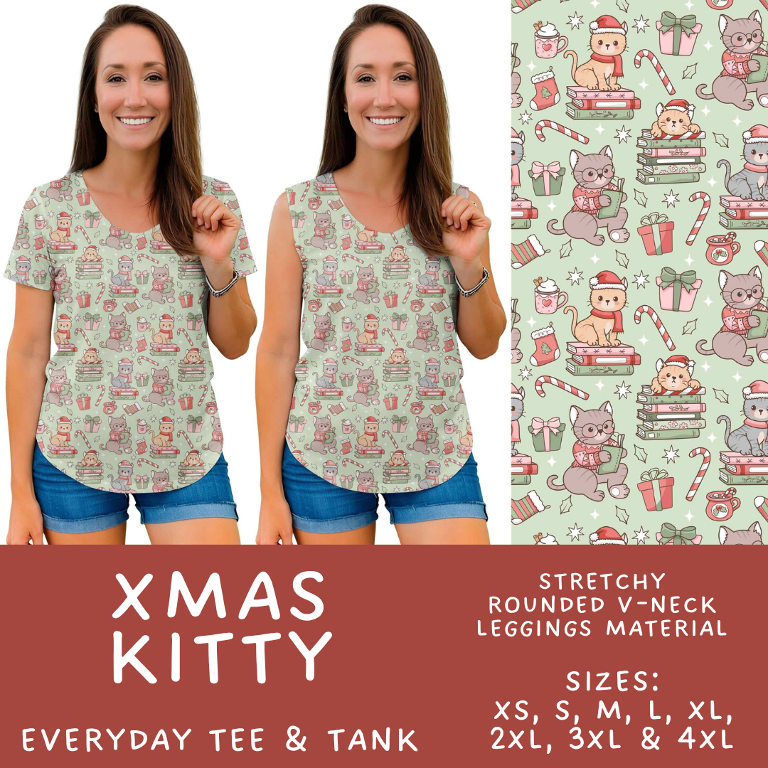 Batch #600 - Jingle all the Way 2 - Closes 10/19 - ETA early/mid Dec - Xmas Kitty Everyday Tank & Tee