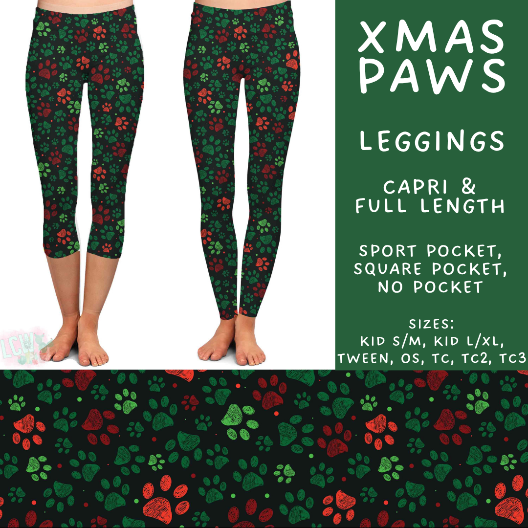 Batch #595 - Christmas Spirit 2 - Closes 10/7 - ETA early Dec - Xmas Paws Full and Capri Length Leggings