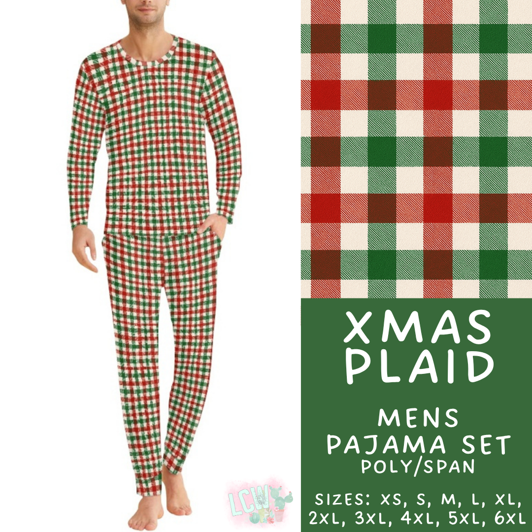 Batch #584 - Christmas Family Pajamas - Closes 9/11 - ETA mid Nov - Xmas Plaid Men's Pajama Set
