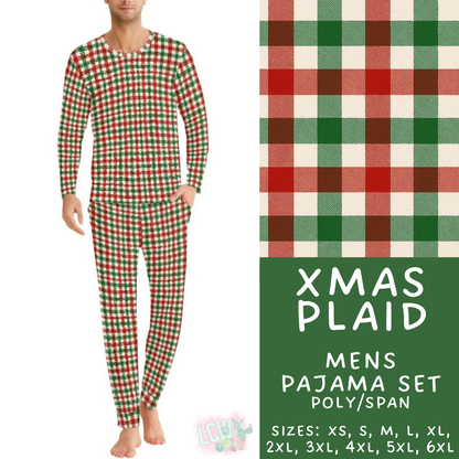 Batch #584 - Christmas Family Pajamas - Closes 9/11 - ETA mid Nov - Xmas Plaid Men's Pajama Set