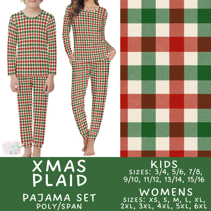 Batch #584 - Christmas Family Pajamas - Closes 9/11 - ETA mid Nov - Xmas Plaid Womens & Kids Pajama Set
