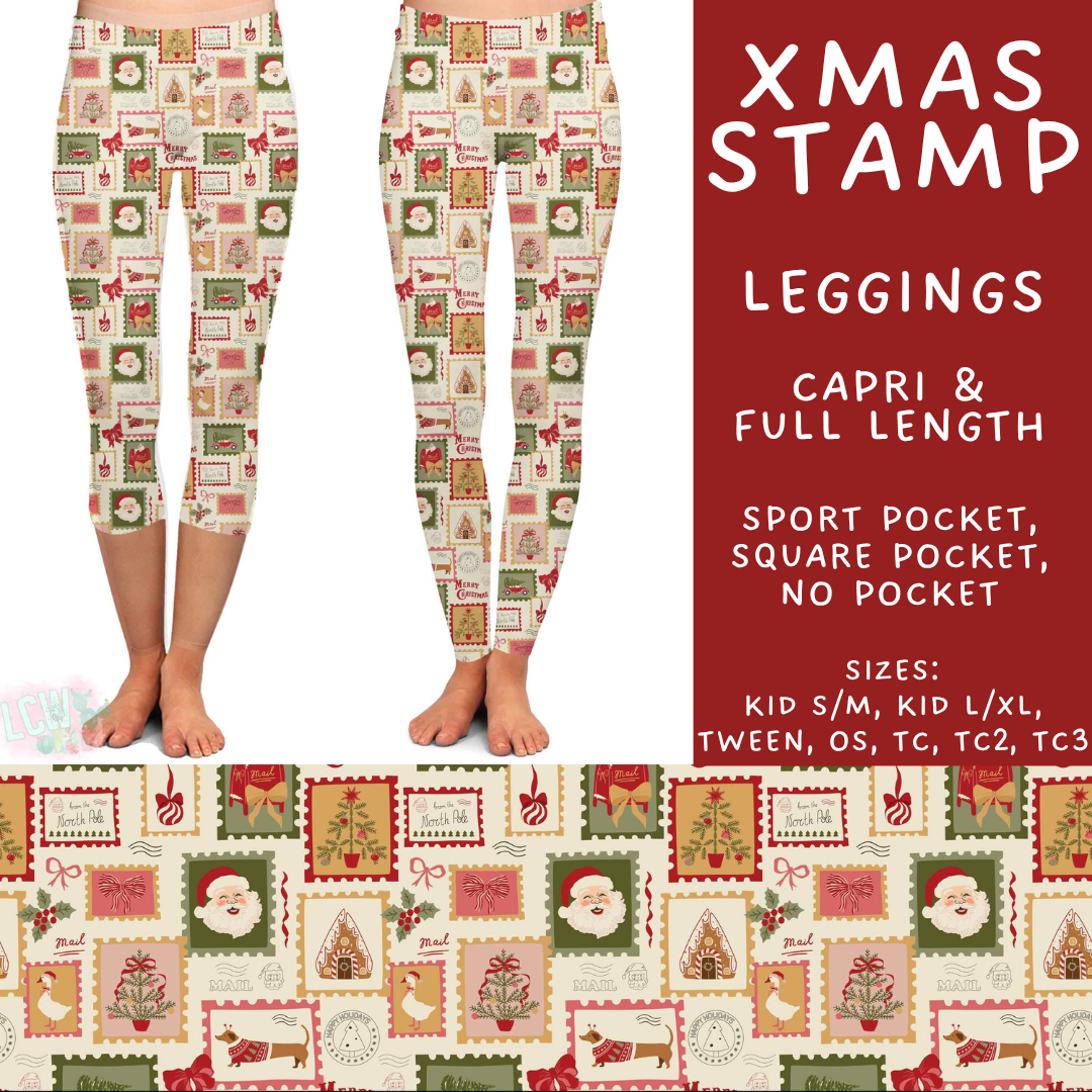 Batch #574 - HalloThanksMas - Closes 8/24 - ETA mid/late October - Xmas Stamp Full and Capri Length Leggings