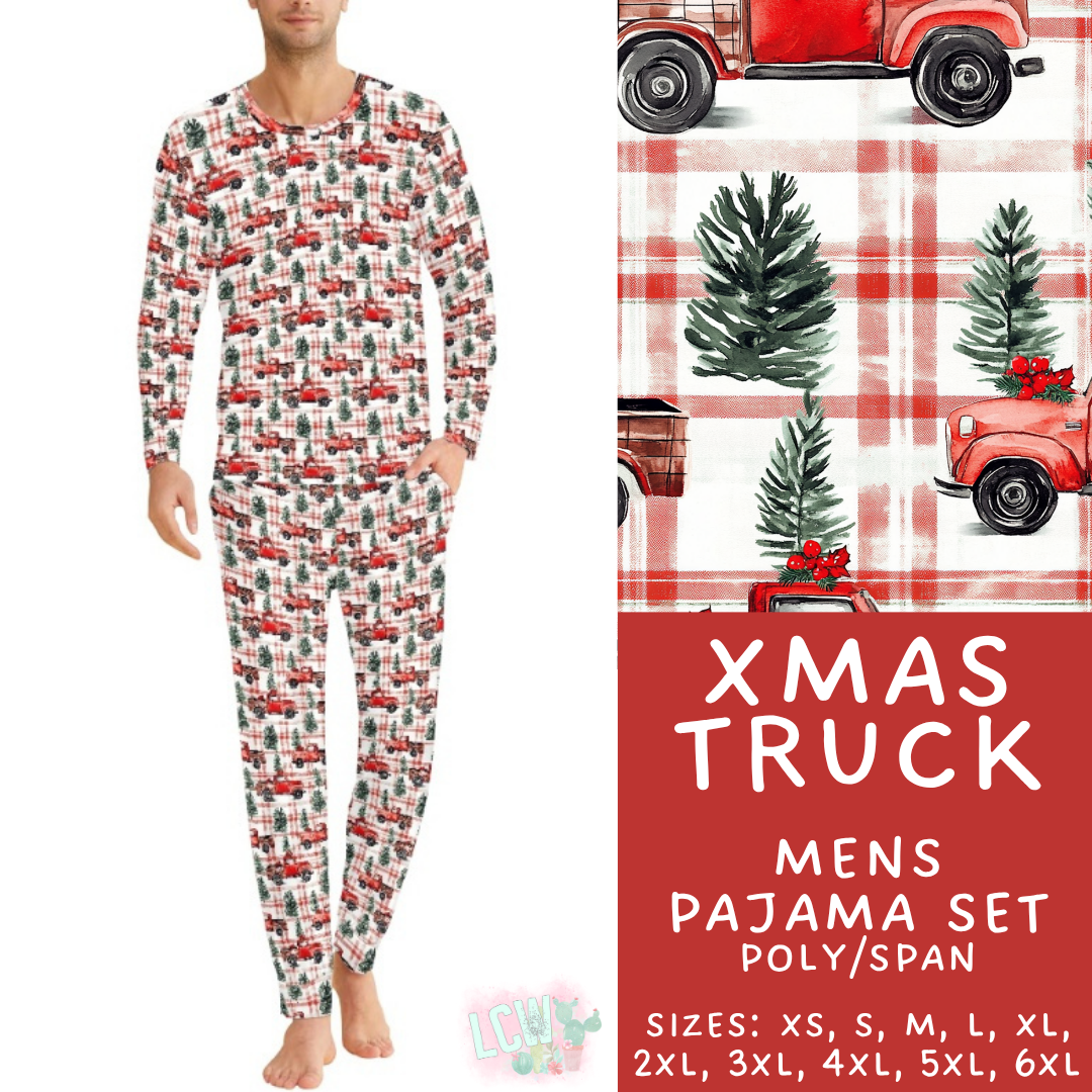 Batch #584 - Christmas Family Pajamas - Closes 9/11 - ETA mid Nov - Xmas Truck Men's Pajama Set