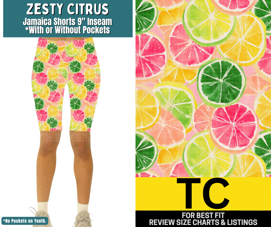 Zesty Citrus Jamaica Shorts w/ Pockets