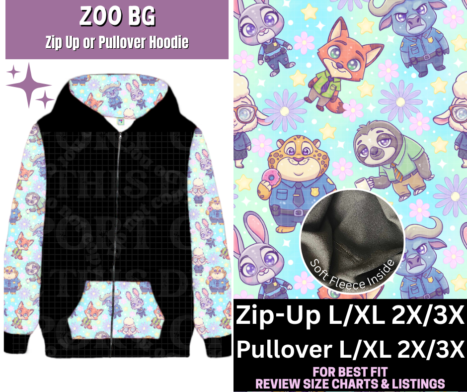 Zoo BG  Zip-Up or Pullover Hoodie