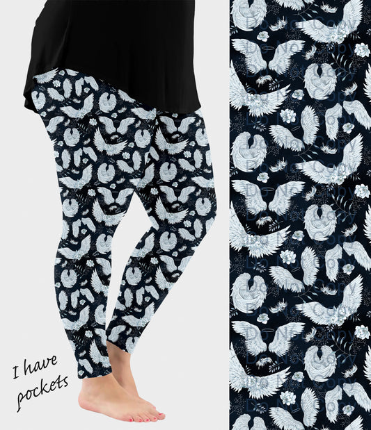 RTS - Angel Wings Leggings w/ Pockets