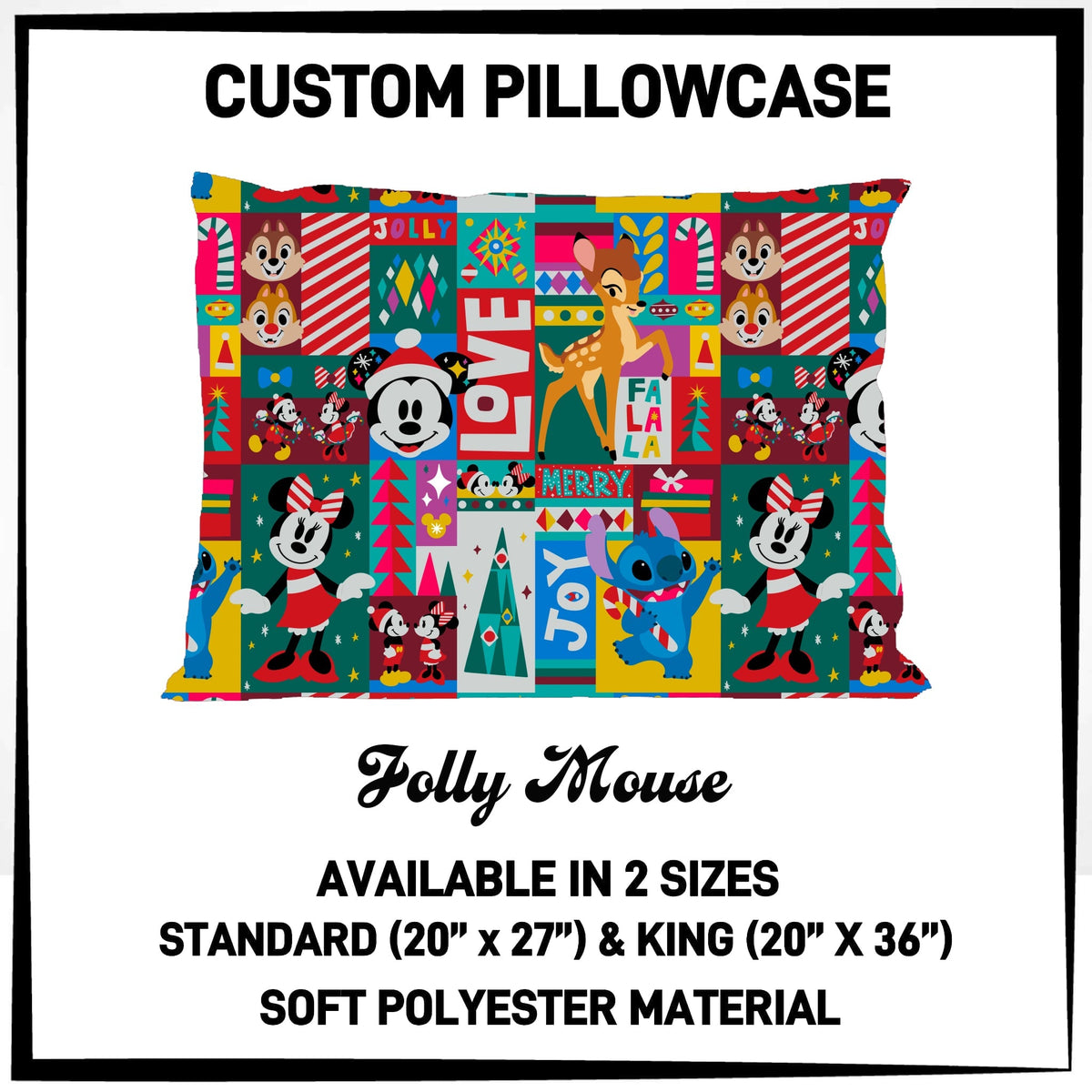 7PWS - Jolly Mouse Pillowcase - Preorder Due 10/7 ETA: Late Nov